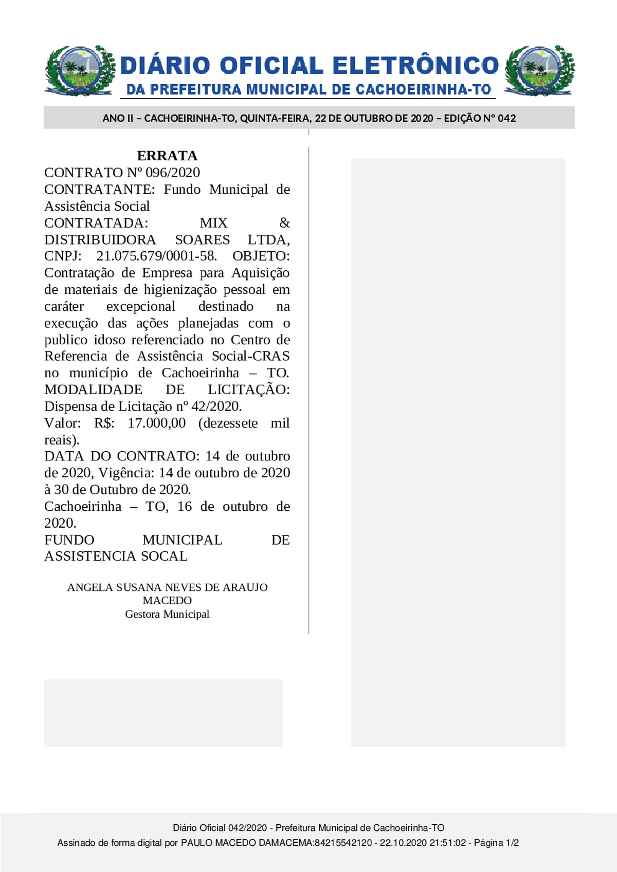 Diário Oficial - Edição 042