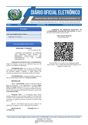 Diário Oficial - Edição 321