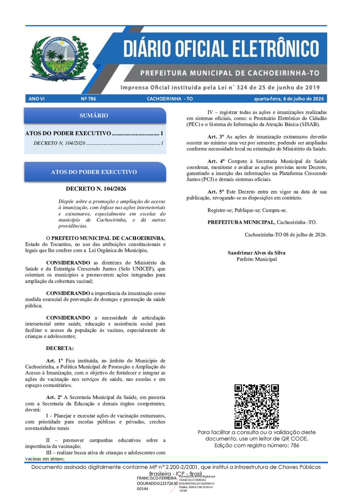 Diário Oficial N° 786