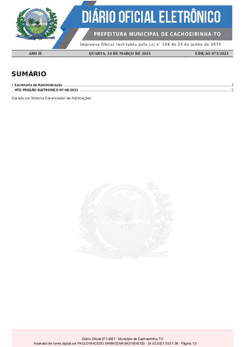 Diário Oficial - Edição 071