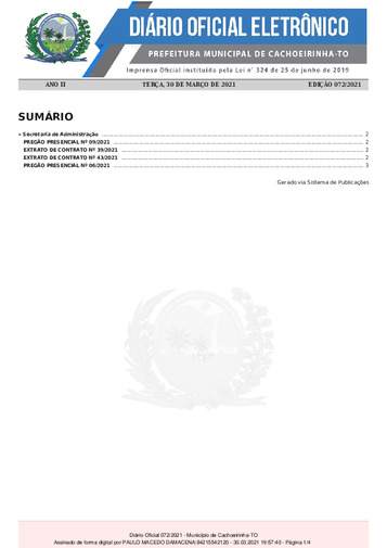 Diário Oficial - Edição 072