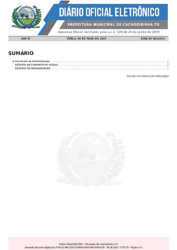 Diário Oficial - Edição 082