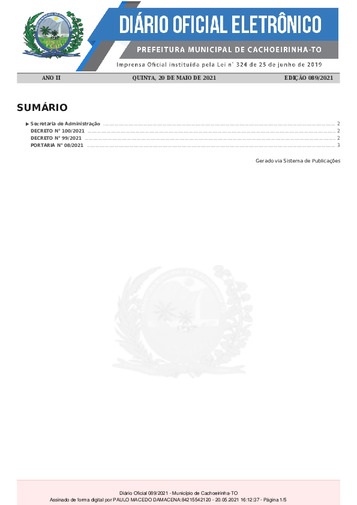 Diário Oficial - Edição 089