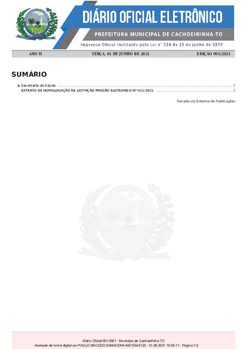 Diário Oficial - Edição 091