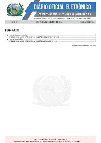 Diário Oficial - Edição 098