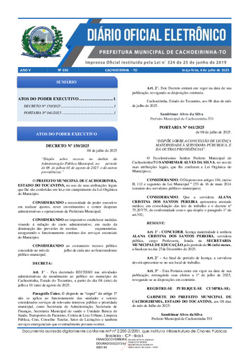 Diário Oficial - Edição 650