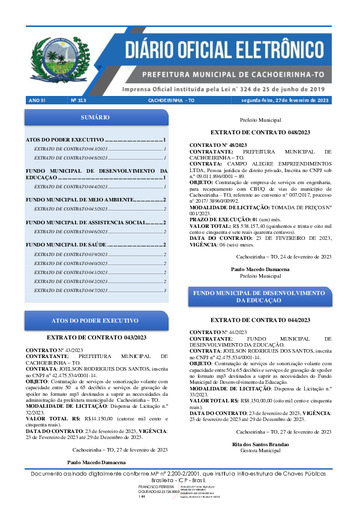 Diário Oficial - Edição 313