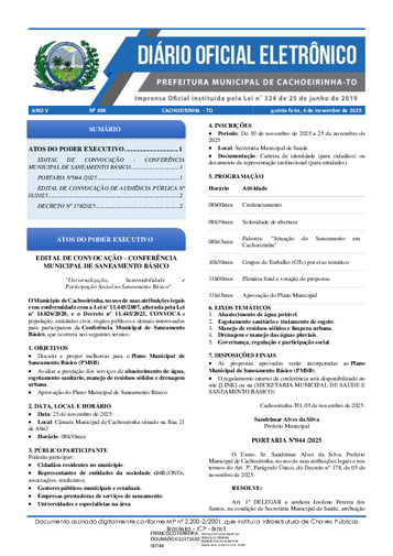 Diário Oficial - Edição 698