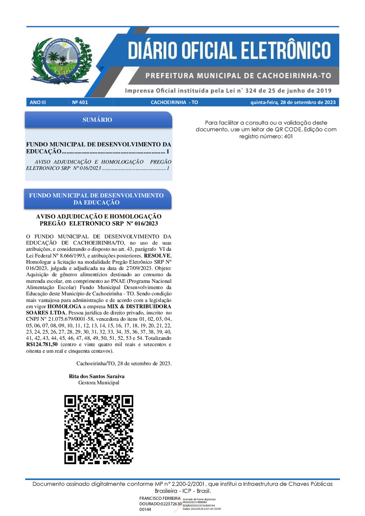 Diário Oficial - Edição 401
