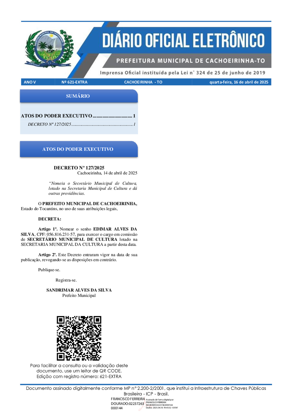 Diário Oficial - Edição 621-EXTRA