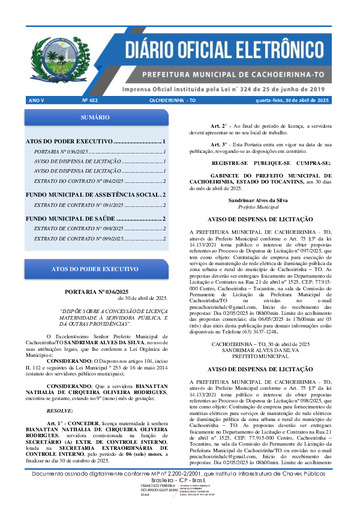 Diário Oficial - Edição 622