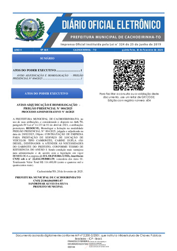 Diário Oficial - Edição 604
