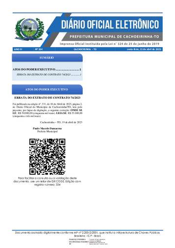 Diário Oficial - Edição 334