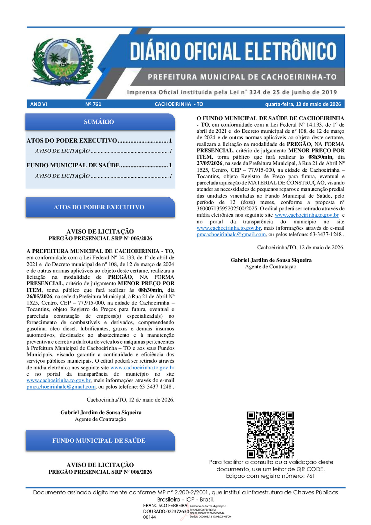 Diário Oficial N° 761