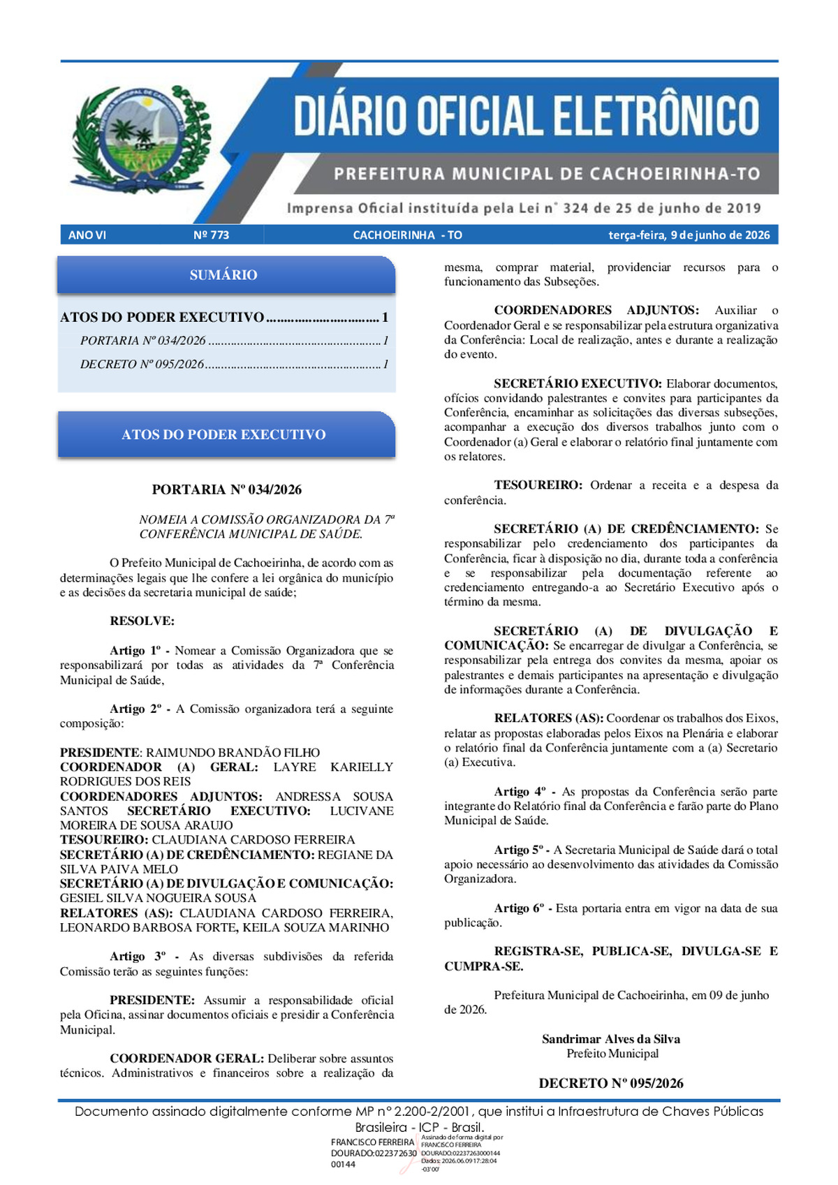 Diário Oficial - Edição 773