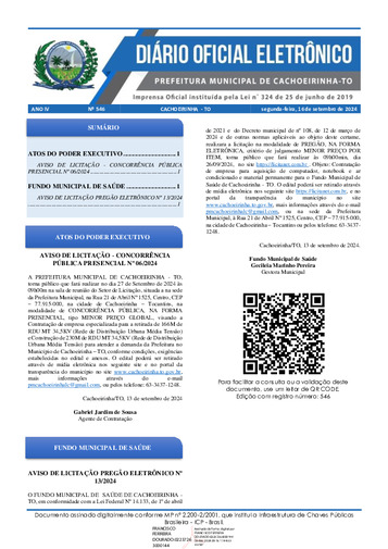 Diário Oficial - Edição 546