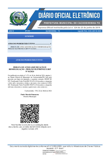 Diário Oficial - Edição 475