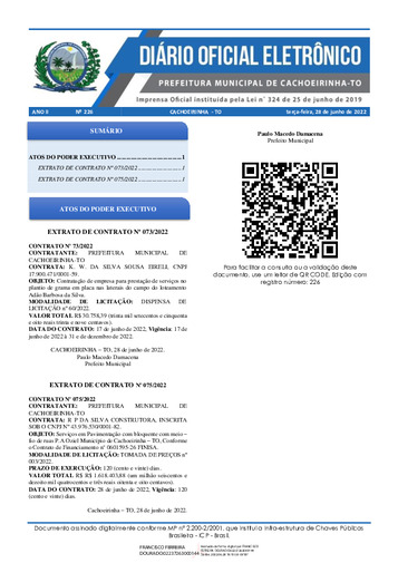 Diário Oficial - Edição 226