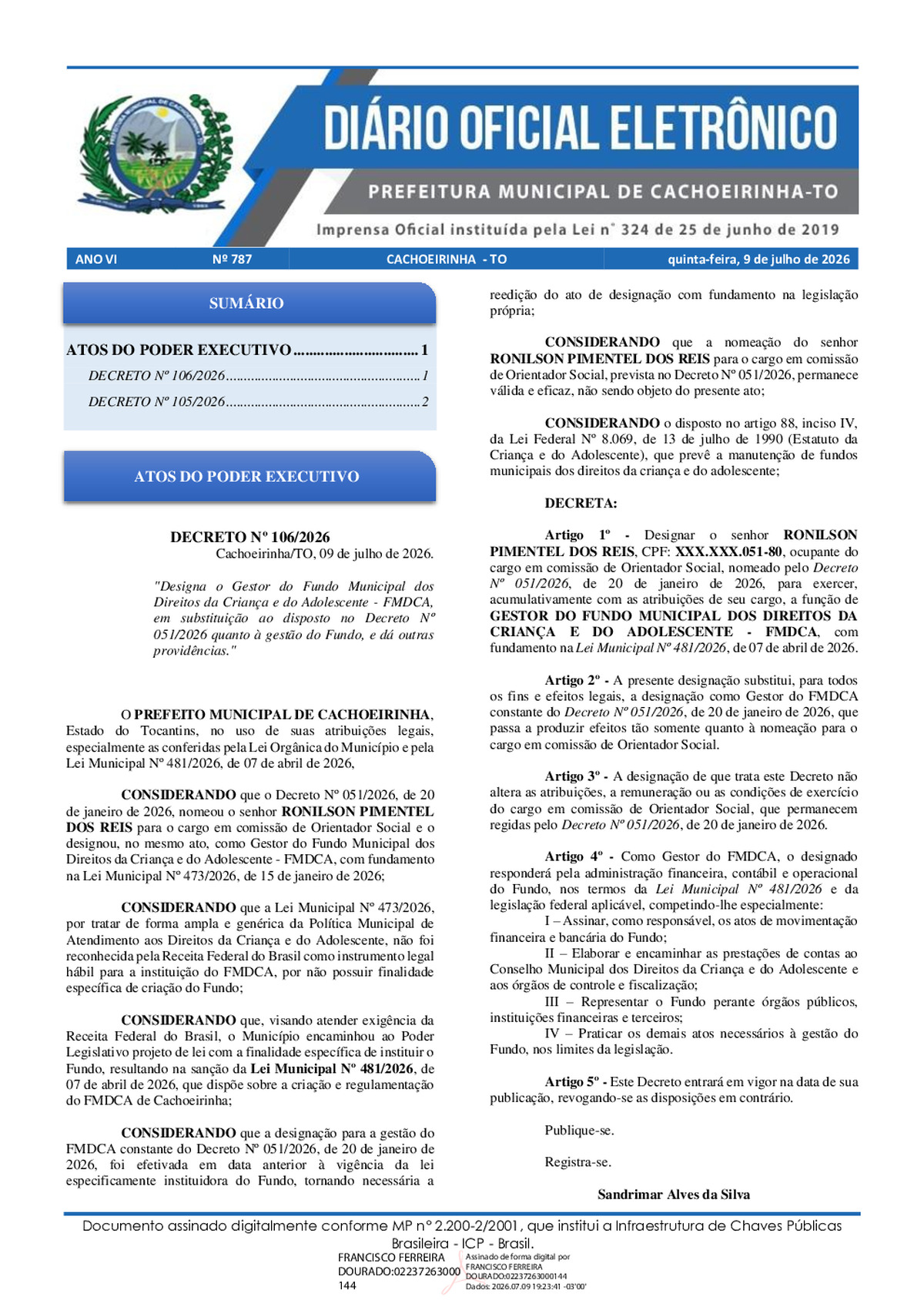 Diário Oficial N° 787