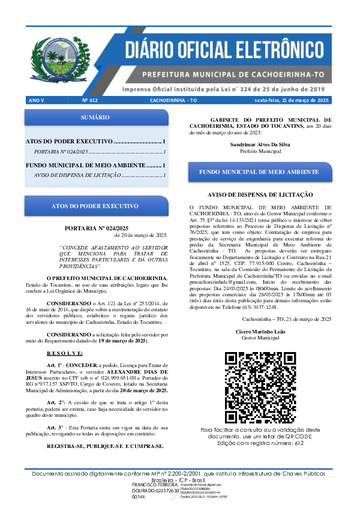 Diário Oficial - Edição 612