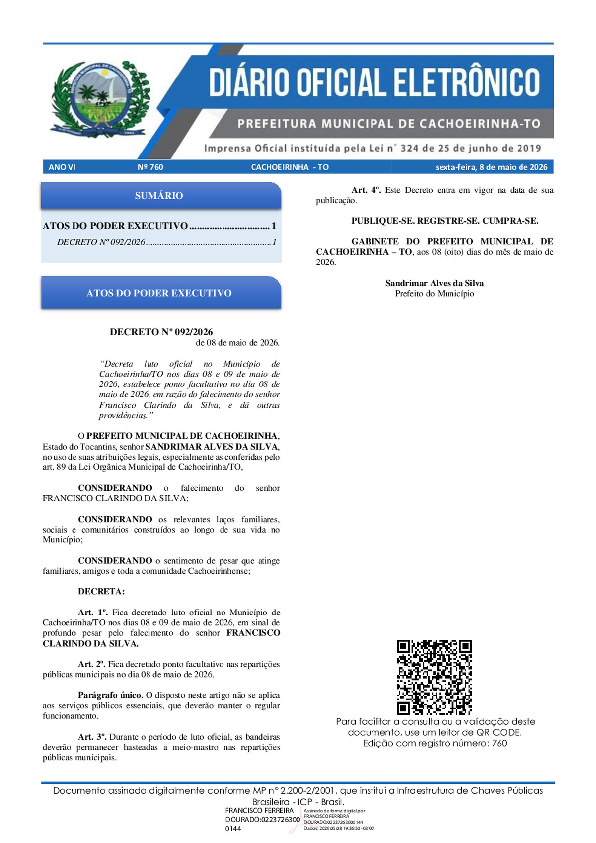 Diário Oficial N° 760