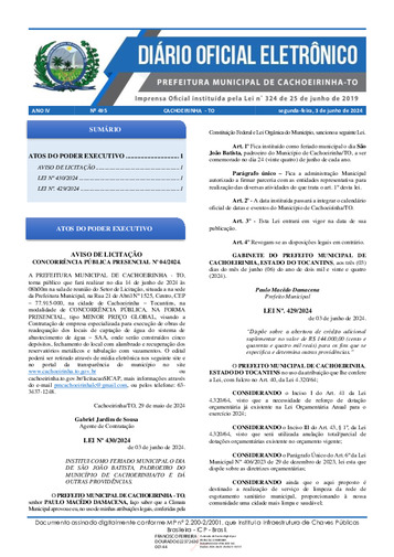 Diário Oficial - Edição 495