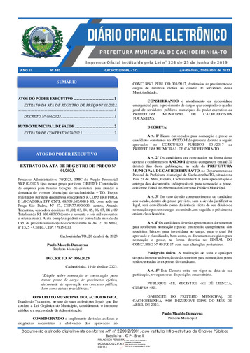 Diário Oficial - Edição 333
