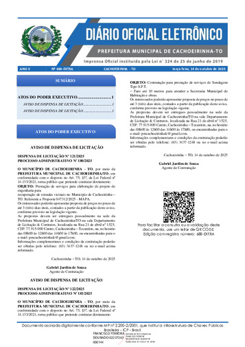 Diário Oficial - Edição 688-EXTRA