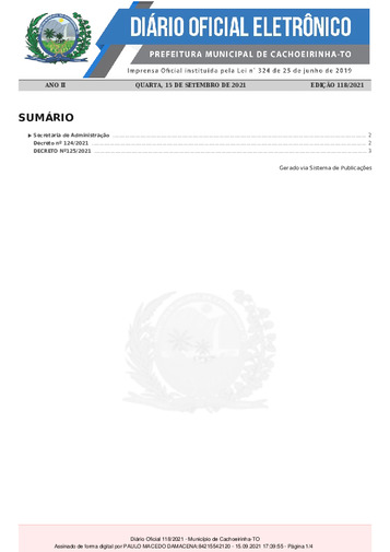 Diário Oficial - Edição 118