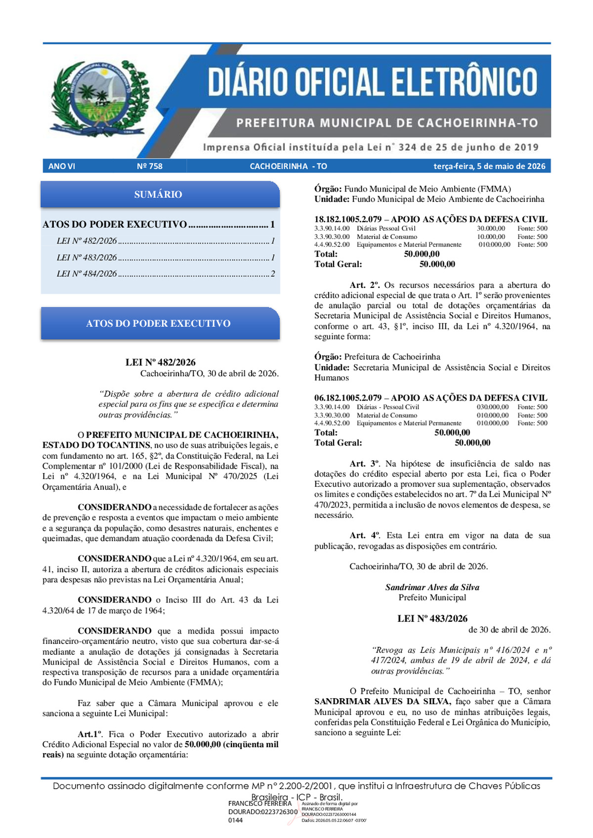 Diário Oficial N° 758