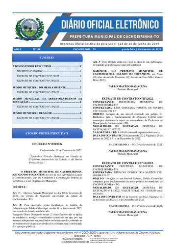 Diário Oficial - Edição 169