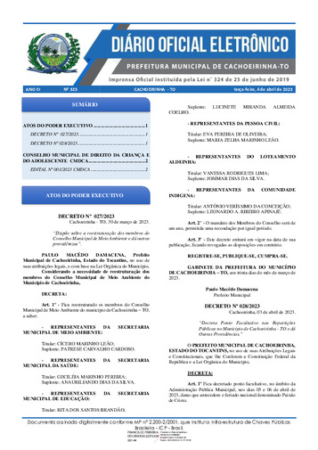 Diário Oficial - Edição 323