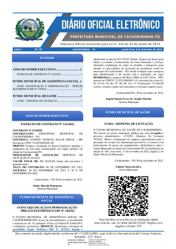 Diário Oficial - Edição 279