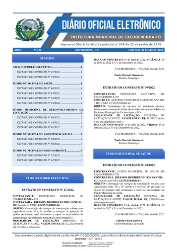 Diário Oficial - Edição 196