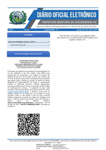 Diário Oficial - Edição 515