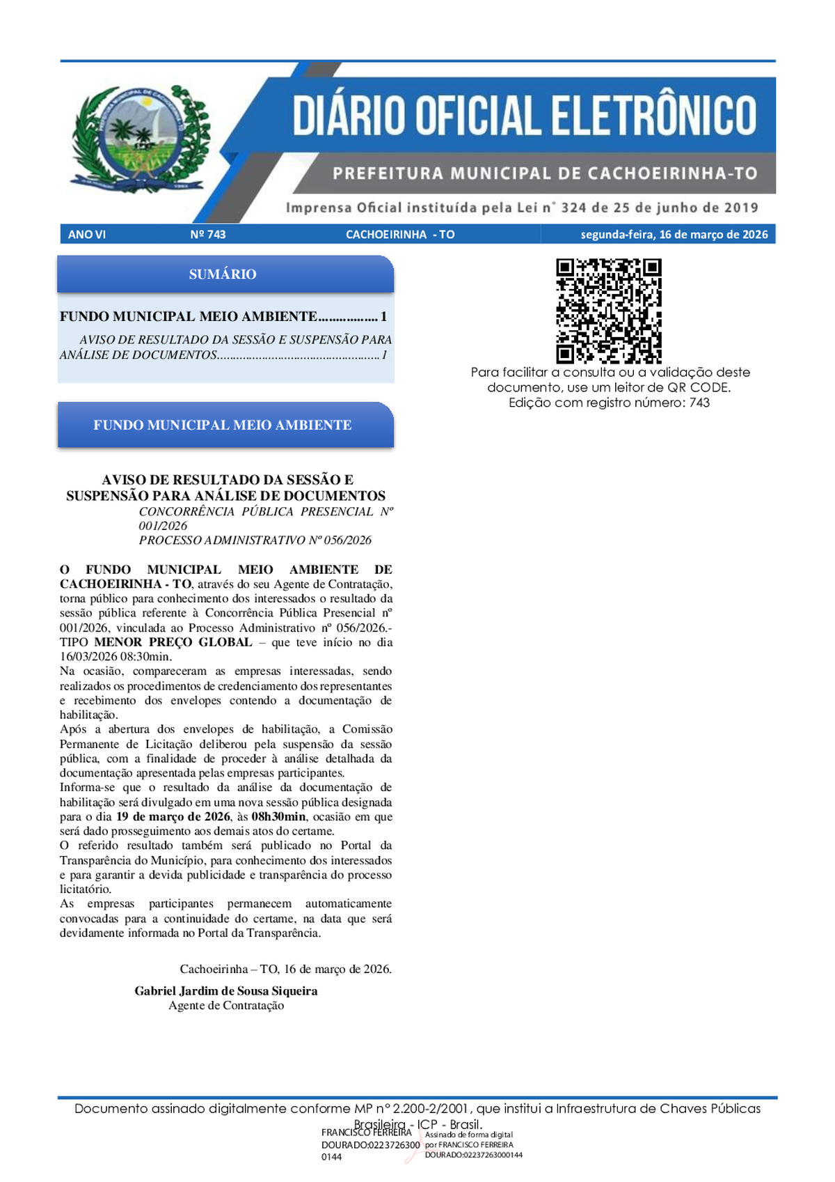 Diário Oficial N° 743