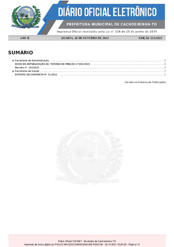 Diário Oficial - Edição 132