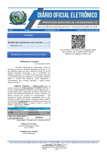 Diário Oficial - Edição 641