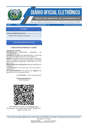 Diário Oficial - Edição 216