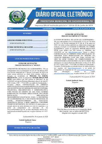 Diário Oficial - Edição 593