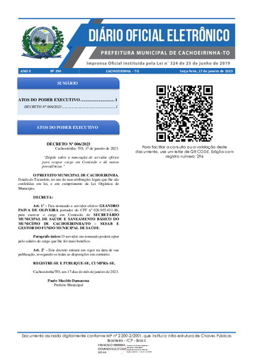 Diário Oficial - Edição 296