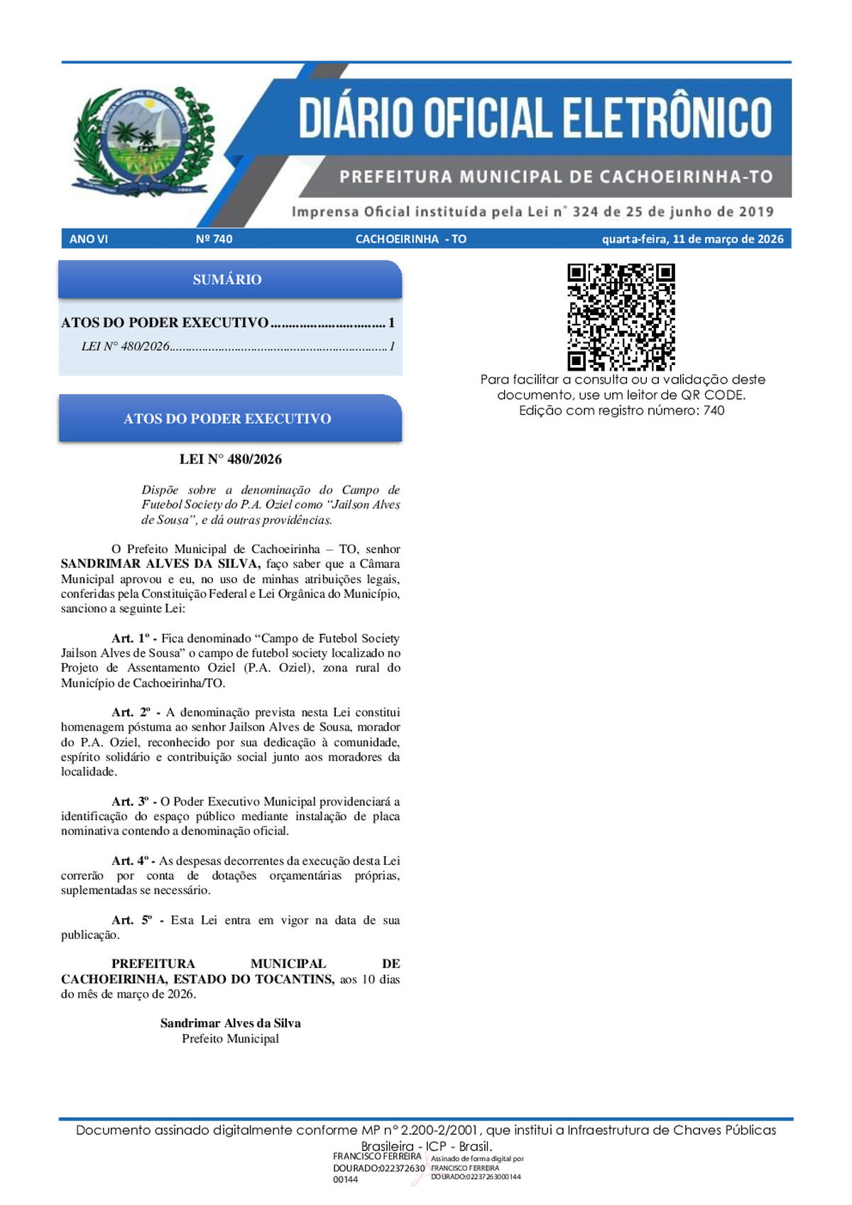 Diário Oficial N° 740