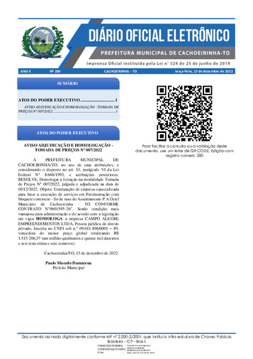 Diário Oficial - Edição 280