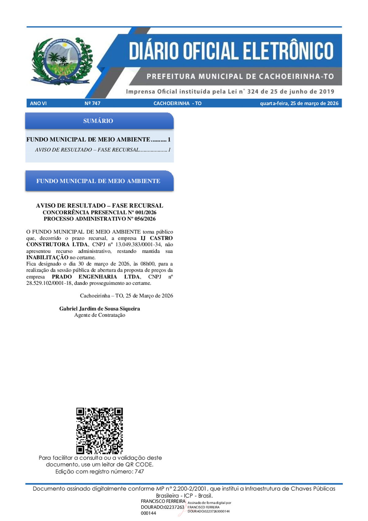 Diário Oficial N° 747