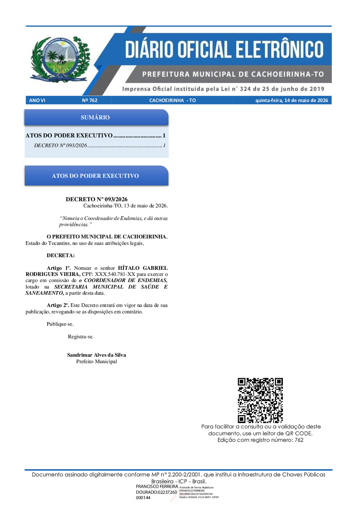 Diário Oficial N° 762