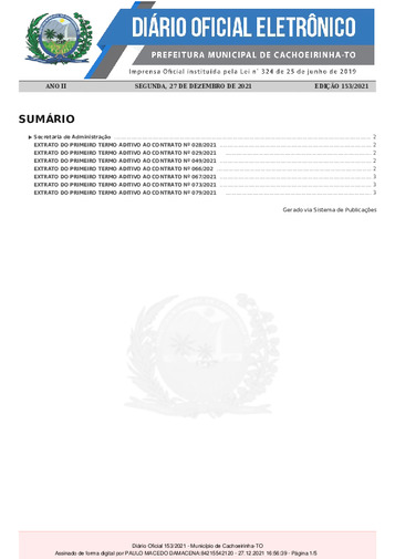 Diário Oficial - Edição 153