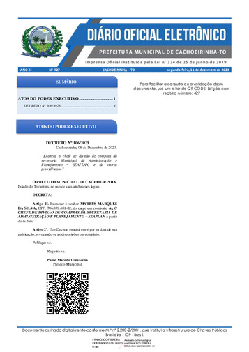 Diário Oficial - Edição 427