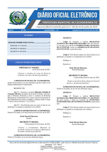 Diário Oficial - Edição 455