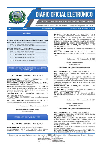Diário Oficial - Edição 575
