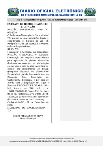 Diário Oficial - Edição 033